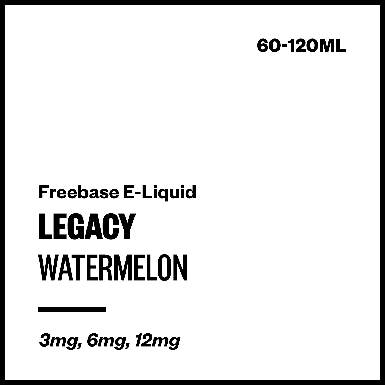 legacy-watermelon-freebase-with-nicotine.jpg Legacy - Watermelon (Freebase E-Liquid) - 60ml / 12mg/mL Nicotine Content - Image 1