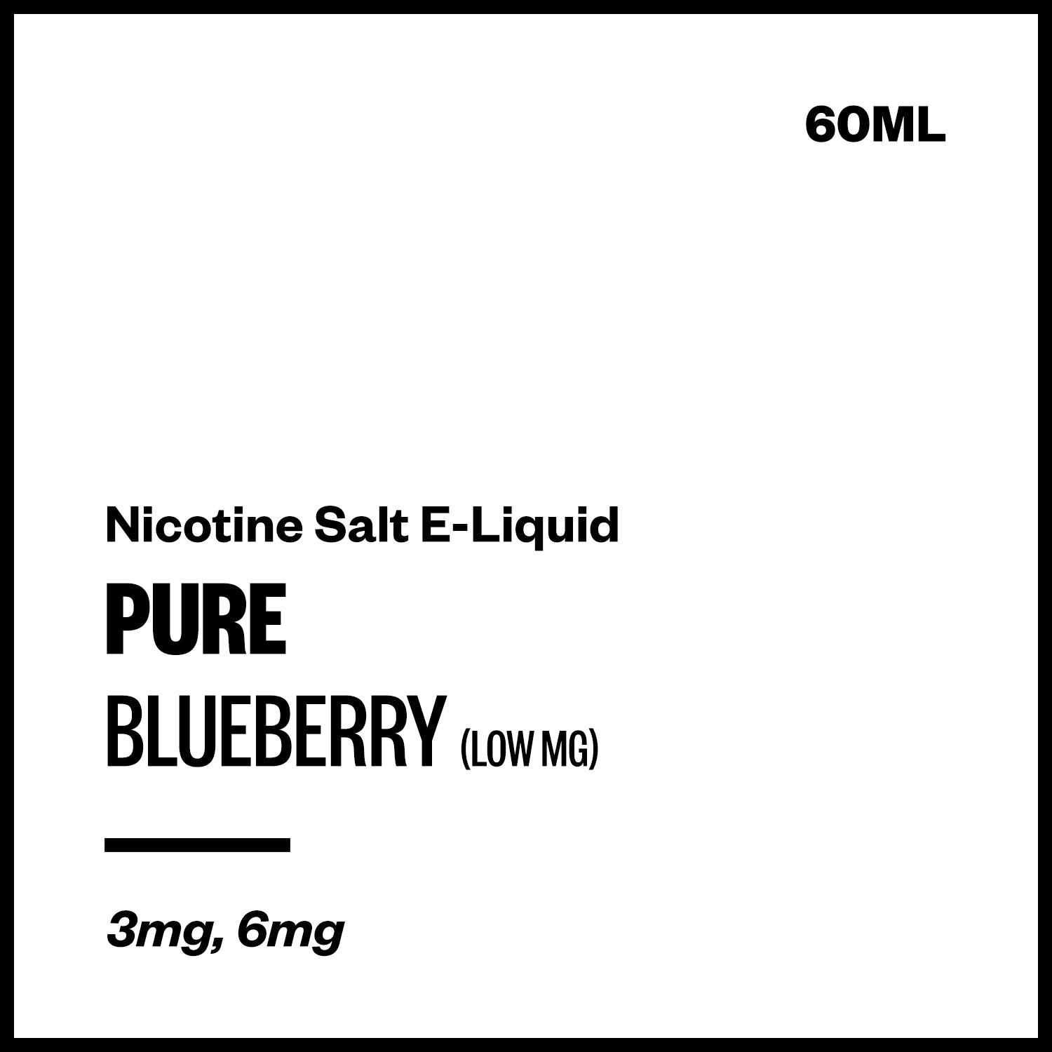pure-blueberry-low-mg-salts.jpg Pure - Blueberry (Low MG Nic Salt E-Liquid 60ml) - Image 1