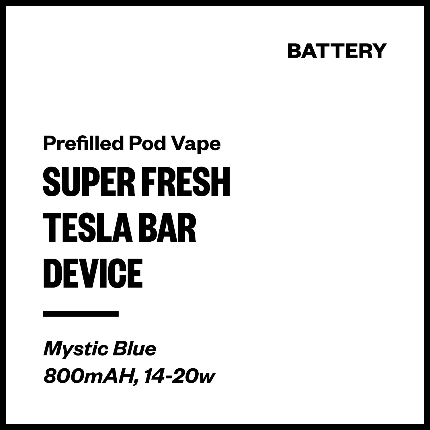 super-flesh-tesla-bar-battery-mystic-blue_a35b06da-f8ec-4519-acb3-1ecc89108582.jpg Super Fresh Tesla Bar - Battery (Mystic Blue) - Image 1